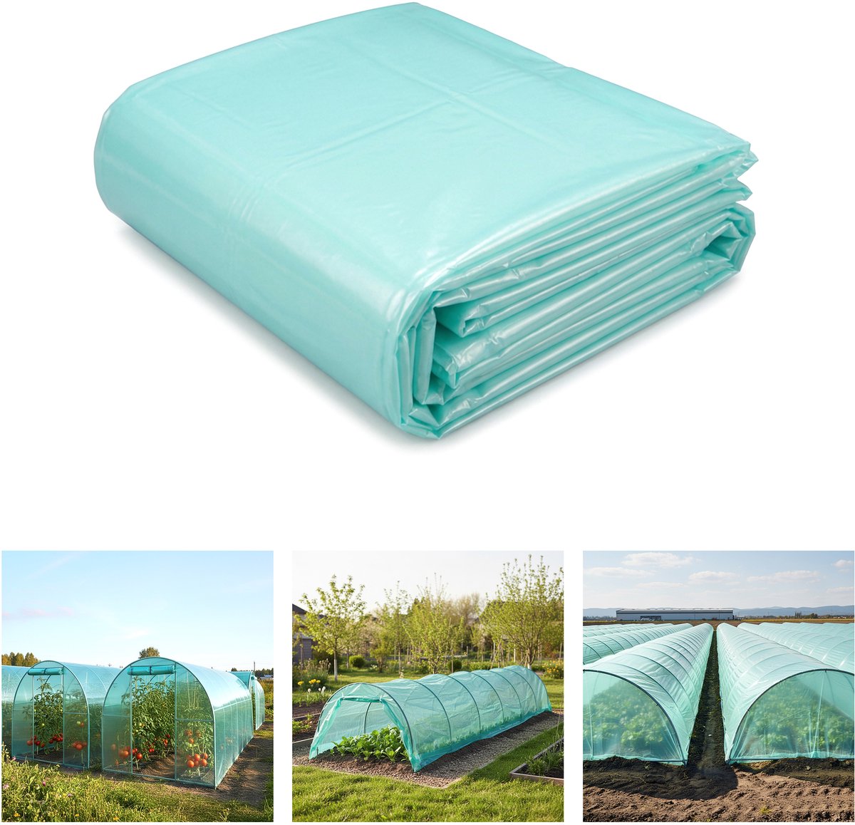 Garronda Kweektunnelfolie 6x8 m – 3-laags UV-gestabiliseerd, scheurbestendig, voor kas en tuin GD-0198 Groen
