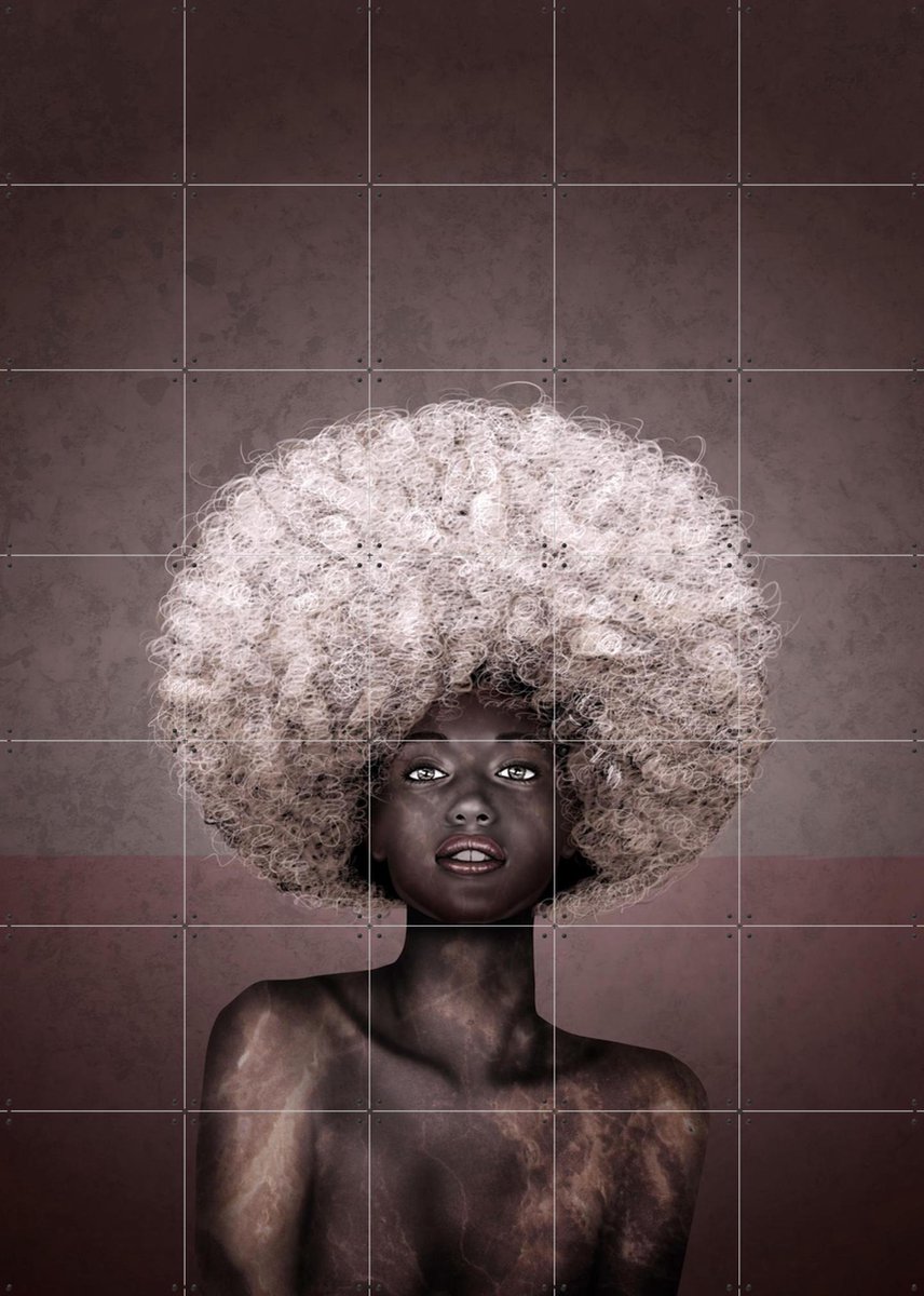 IXXI Love Afro, Erik Andreas - 100 x 140 cm - Gratis ophangtool - Grote wanddecoratie en posters - Digitale Kunst, Illustraties, Slaapkamer