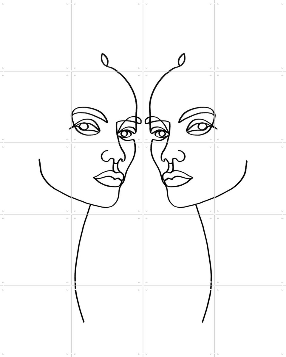 IXXI Unconvinced, Julia Hariri - 80 x 100 cm - Gratis ophangtool - Grote wanddecoratie en posters - Abstract, Minimalisme, Line art, Grafisch Ontwerp