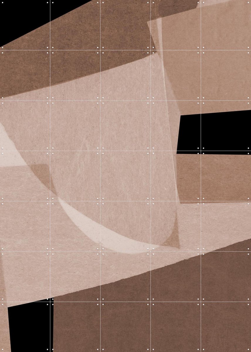 IXXI Collage Abstract, Dan Hobday & Various - 100 x 140 cm - Gratis ophangtool - Grote wanddecoratie en posters - Line art, Abstract, Minimalisme