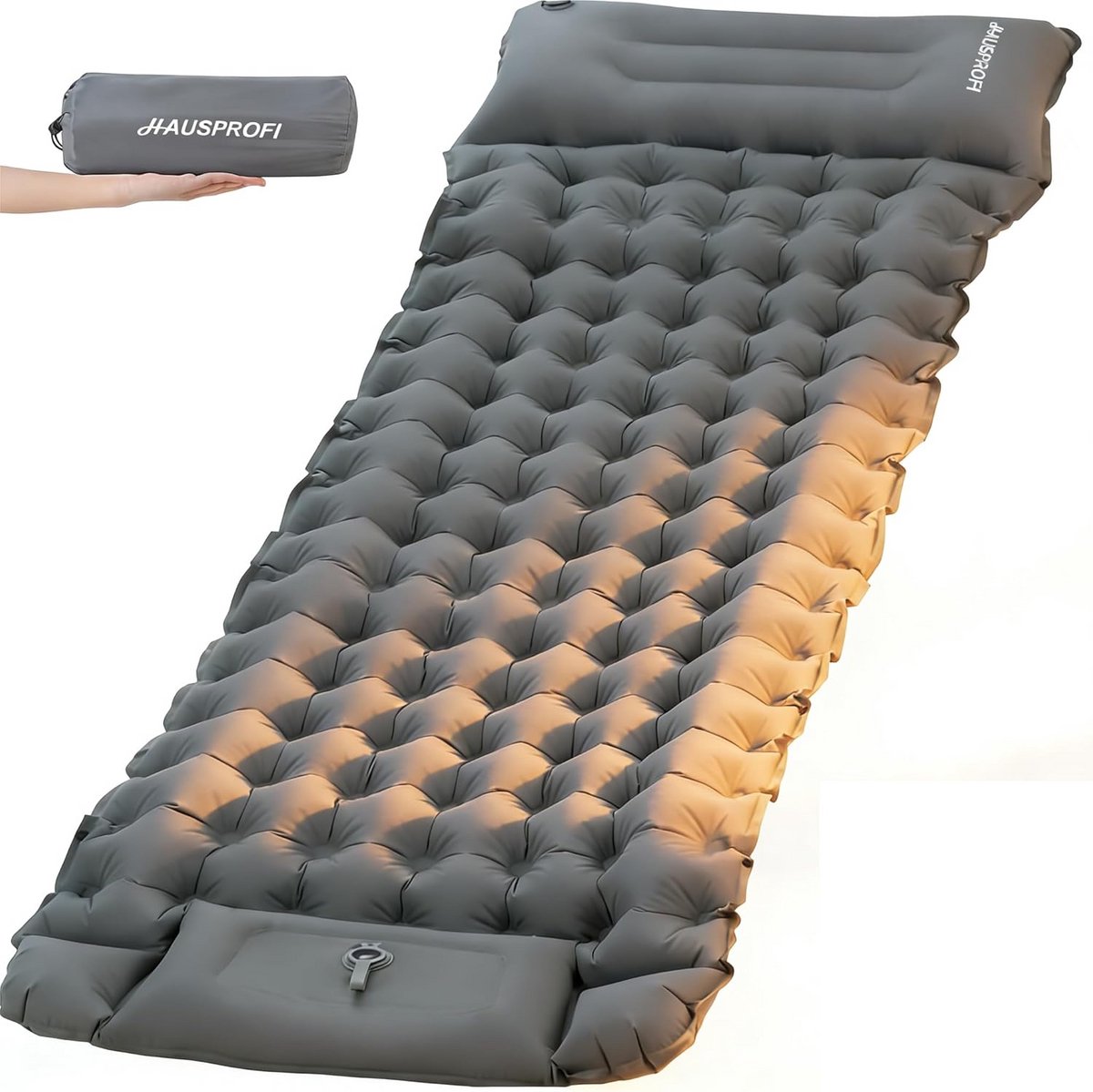 Ultralichte Camping Slaapmat met Voetpomp en Kussen - 10 cm Dik Opblaasbaar Matras