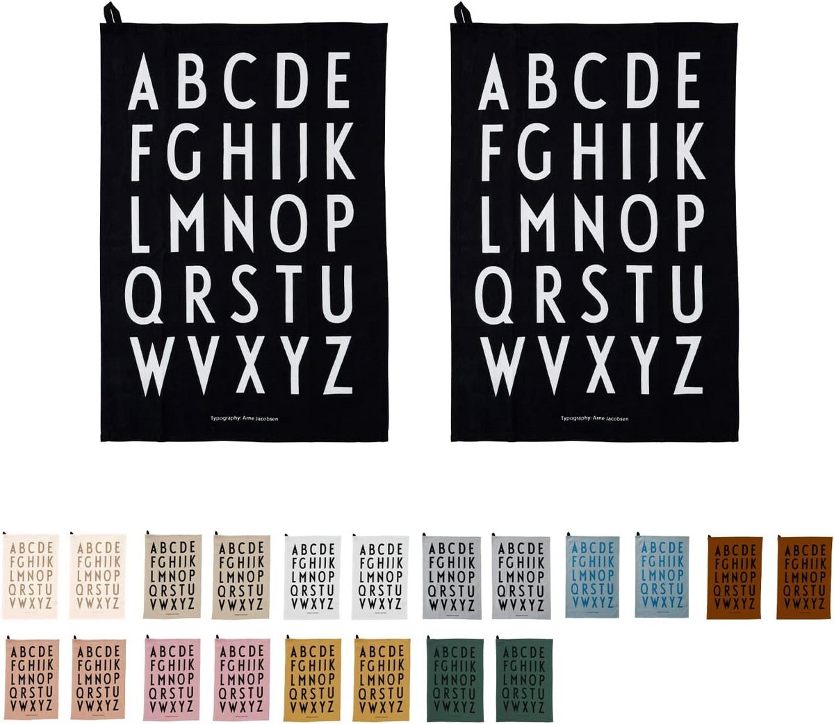 Set van 2 Luxe Katoenen Keukendoeken Zwart Decoratief en Absorberend