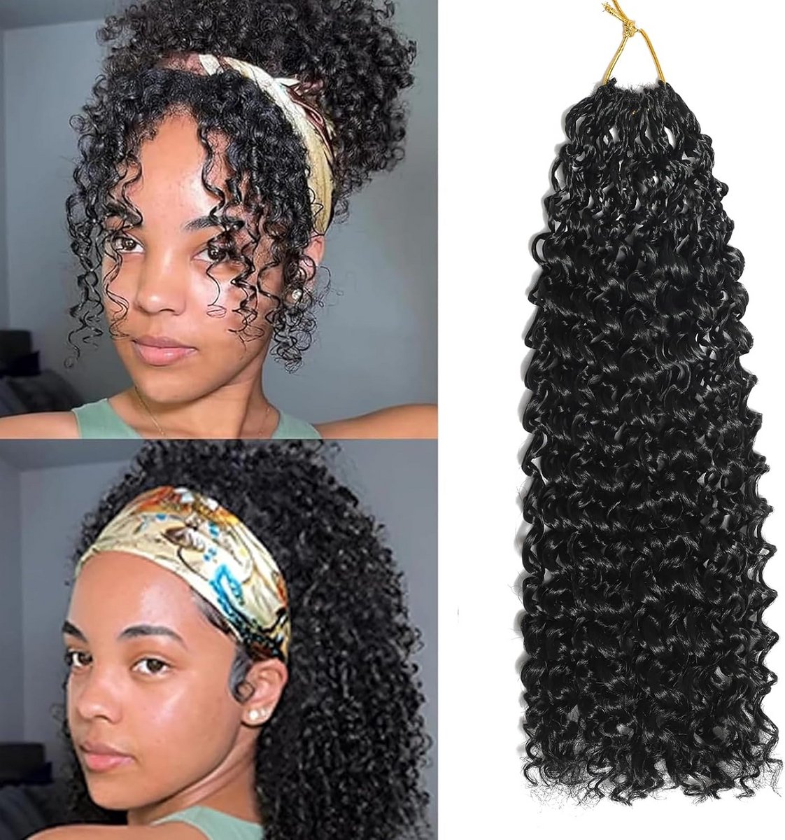 Pre Gehaakte Micro Kinky Curly Knikkies voor Zwart Haar 8 Bundels 8 Inch