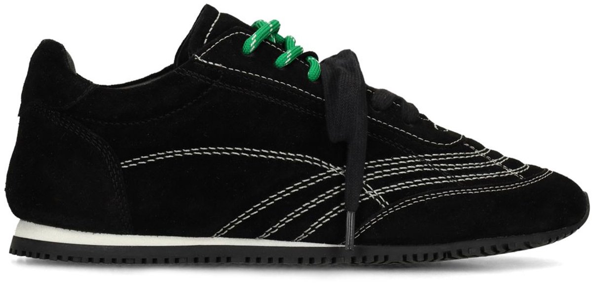 Sacha - Dames - Zwarte sneakers met dubbele veters - Maat 40