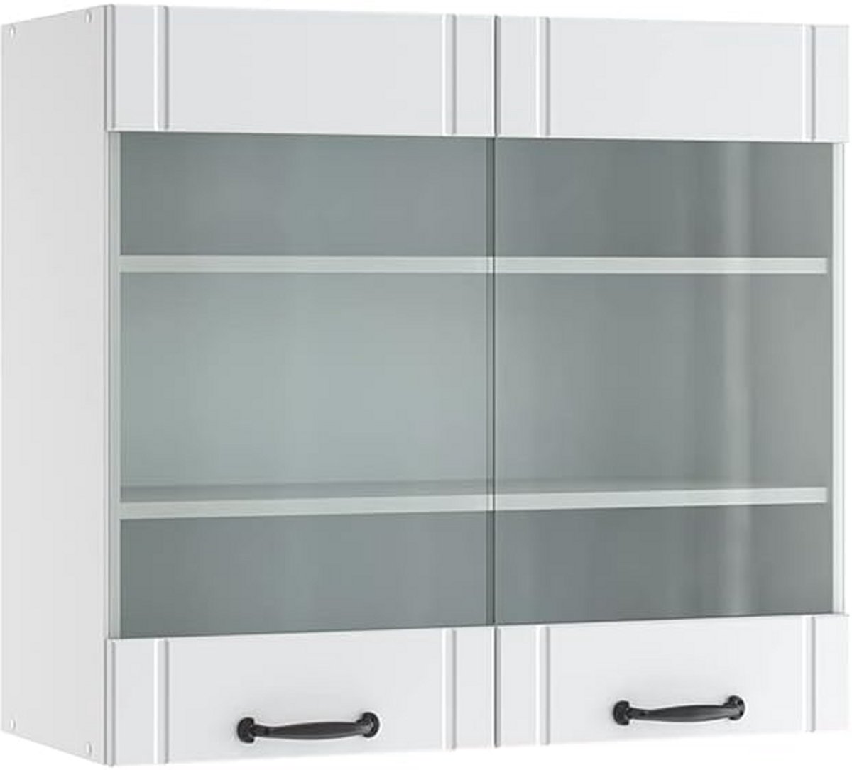 Glazen Keukenkast Ophangen Wit Landhuisstijl 80 cm voor Keukenopslag