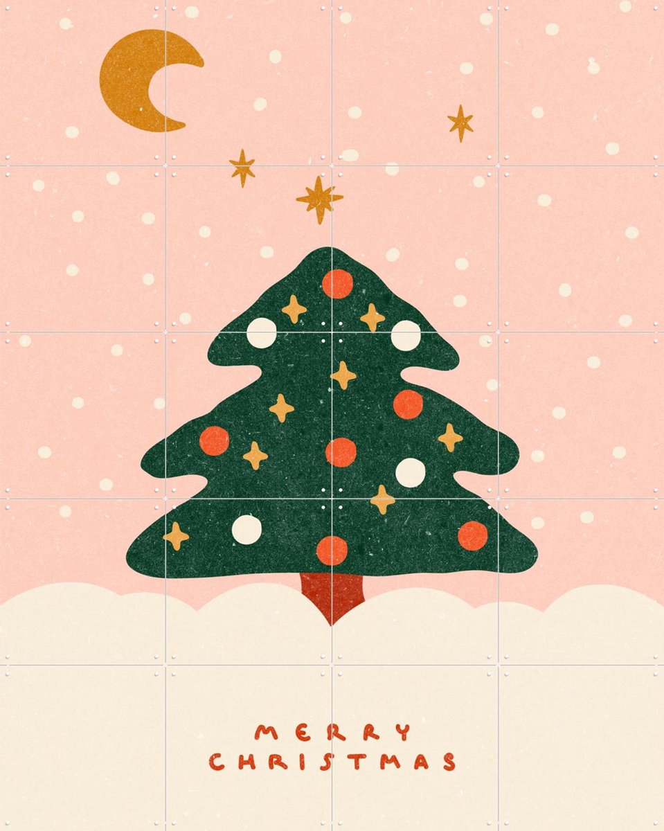 IXXI Christmas Tree, NKTN & Various - 80 x 100 cm - Gratis ophangtool - Grote wanddecoratie en posters Kerst, Winter