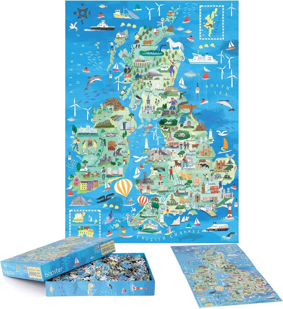 1000 Stuks Legpuzzel Kaart Groot-Brittannië en Ierland voor Volwassenen en Kinderen
