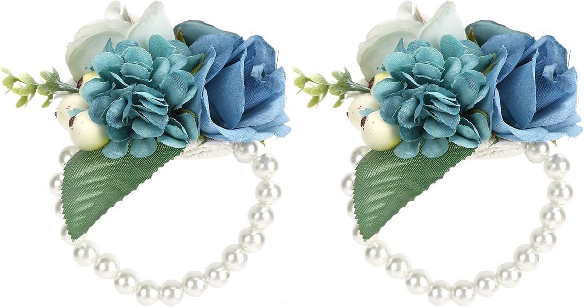 Set van 2 Pols Corsages met Band voor Bruiloft en Feestelijke Gelegenheden