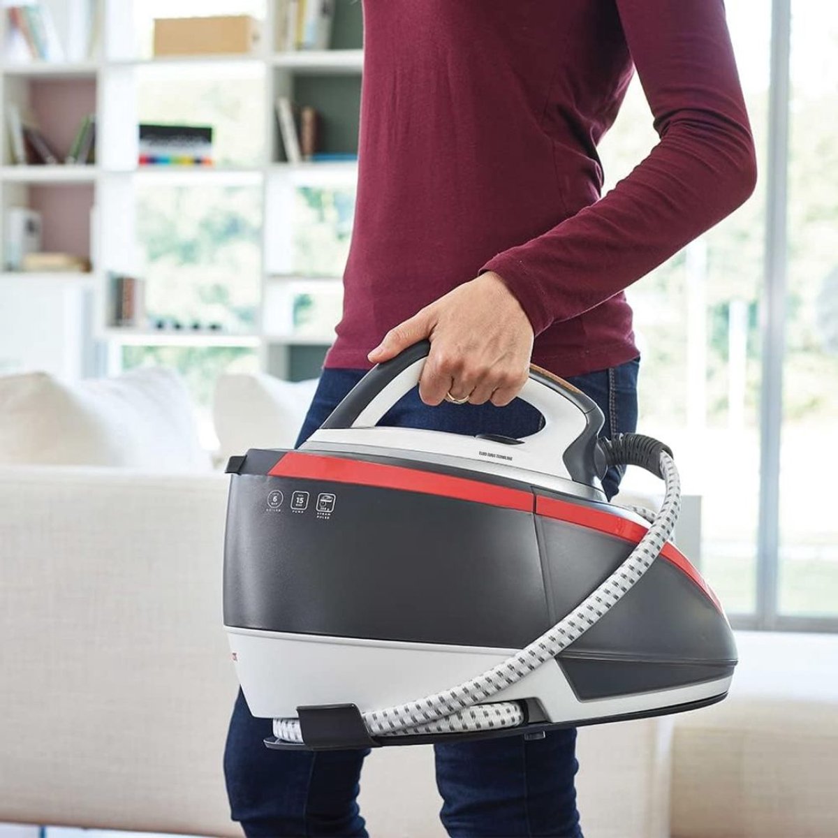 Core® Strijkijzer met stoomgenerator - strijkijzer met stoom - Strijkijzer - Zwart/Rood/Wit - 39cm x 25cm x 30cm — afbeelding 4