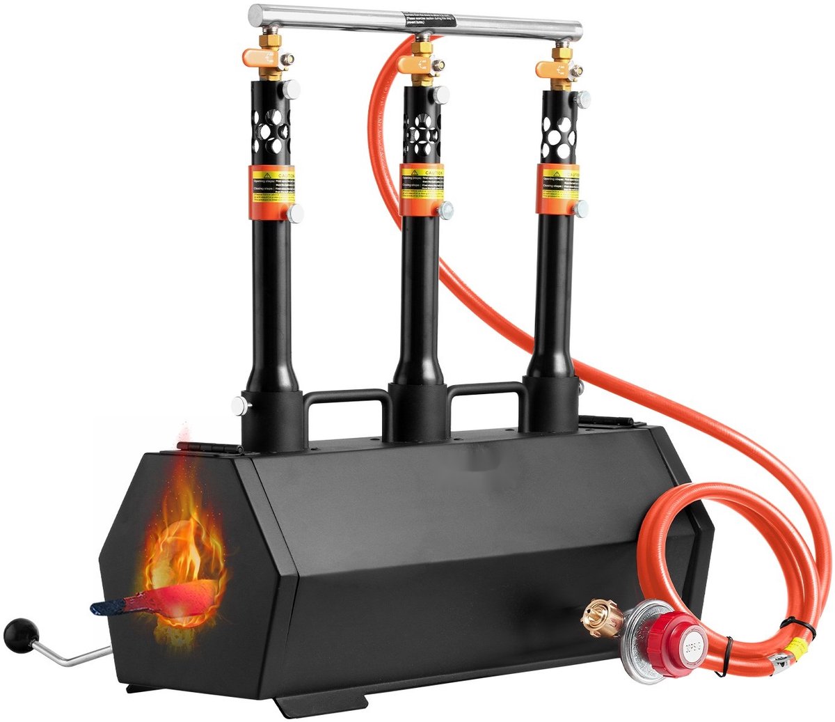 Smidsoven - Draagbare gassmeedoven op propaan - 3 Branders - Tot 1427 °C - Zeshoekige kamer - Grote capaciteit - Voor messenmaken en hoefsmeden