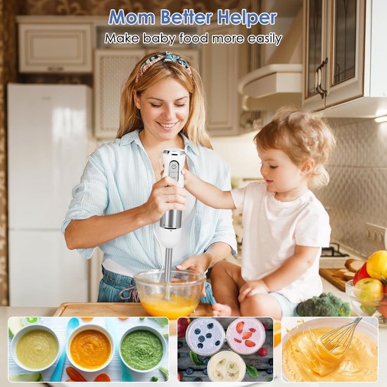Staafmixer Set - Hakmolen - Groentesnijder - Soepmaker - Mixer van Merkloos — afbeelding 3