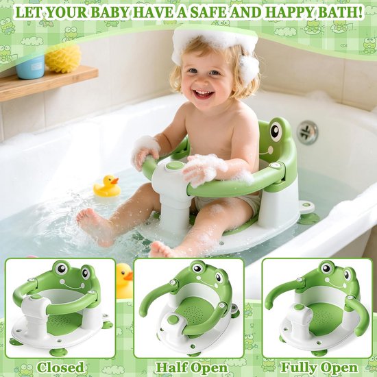 Babybadzitje - Douchezitje baby - Veilig badderen - Antislip zuignappen - 405 cm - Groen — afbeelding 5