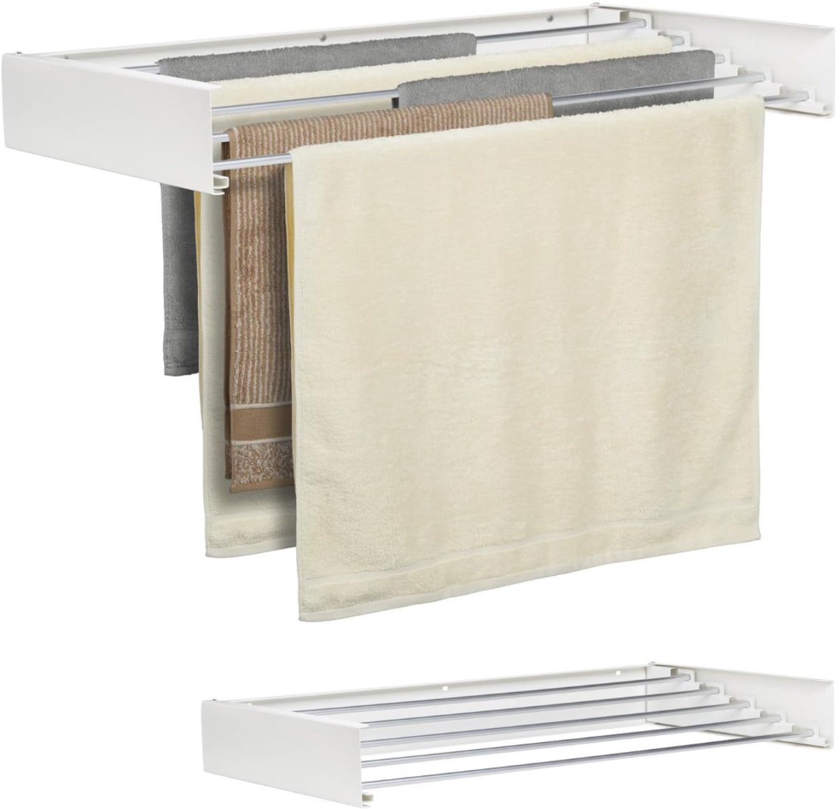 NBAP® Wanddroogrek - Droogrek Inklapbaar - Wasrek - Droogtoren - Droogrekken - Wit