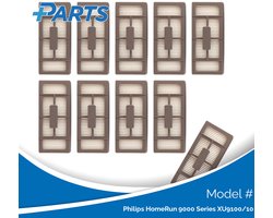 Philips HomeRun 9000 Series XU9100/10 Filters (10 Stuks, Plus.Parts® alternatief voor XV1492/10)