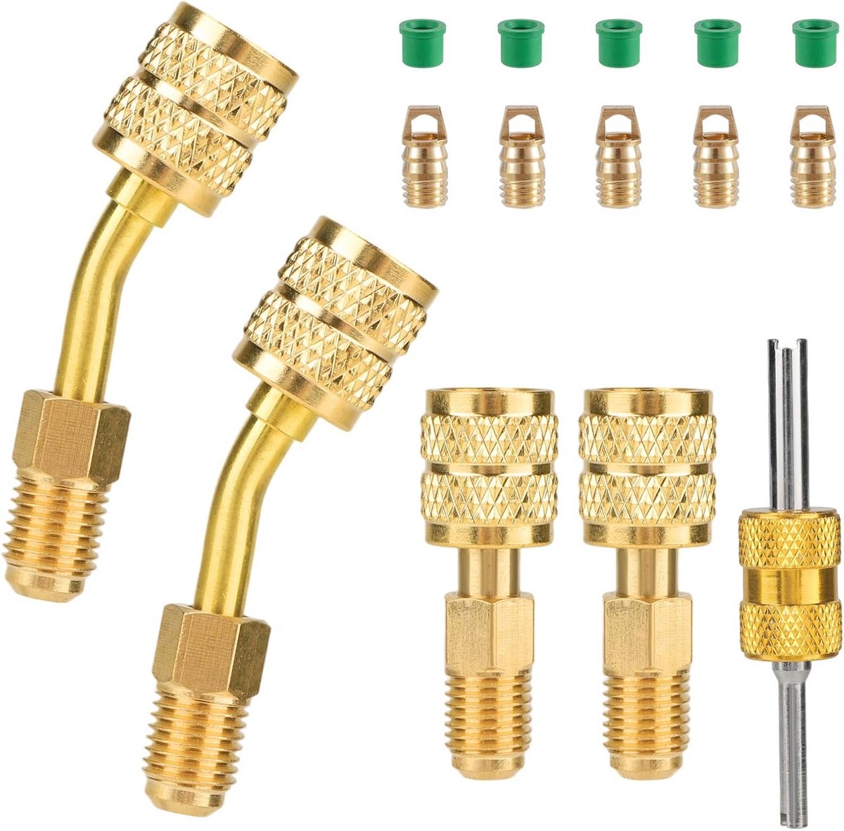 Klimaatbeheersing Adapter Set voor Koelmiddeldiensten met Klepverwijders