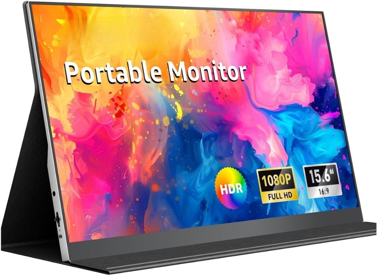 SNJY® Portable Monitor - Draagbare Monitor - Draagbaar Scherm - 15,6 Inch - 1920×1080 FHD - Zwart