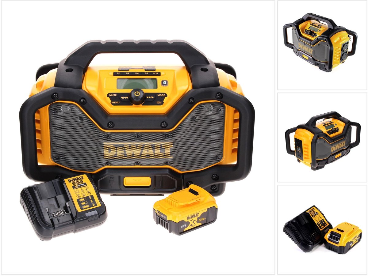 DeWalt DCR 027 P1 draadloze radio DAB+ 10,8-18,0 V + 1x oplaadbare accu 5,0 Ah + lader
