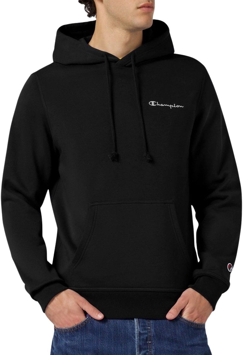 Champion Icons Small Logo Hoodie Heren Zwart