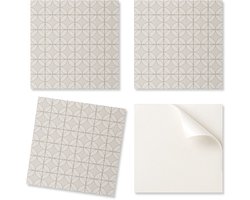 Set vinyltegels met patroon voor de woonkamer, zelfklevend geometrisch patroon met cirkels, 9x30x30 cm