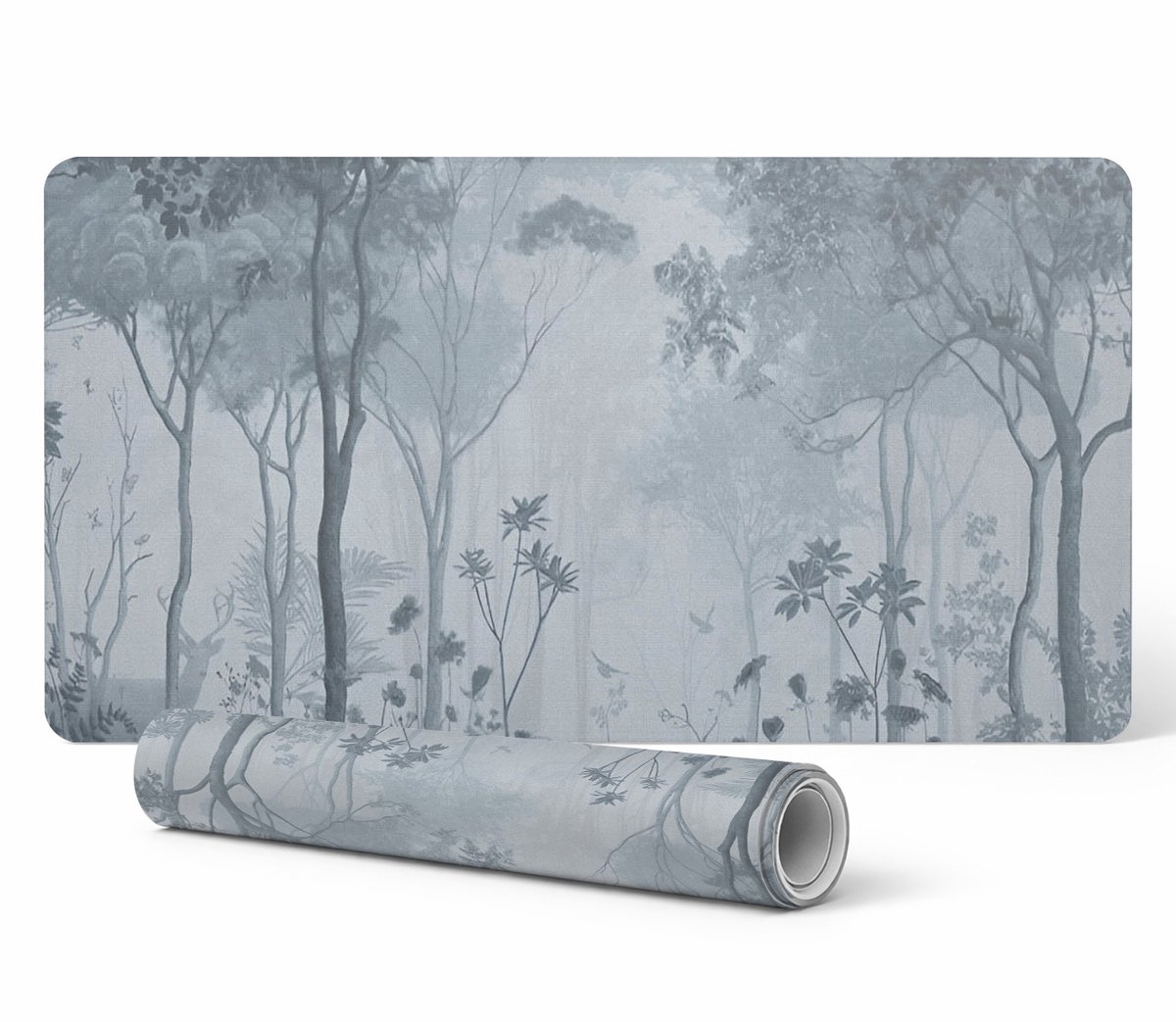 Gaming beschermmat voor toetsenbord en muis, bosmistlandschap, 100x50 cm