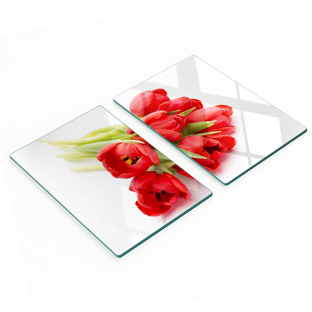 Glazen snijplanken met afbeelding van rode tulpen, 2x40x52 cm