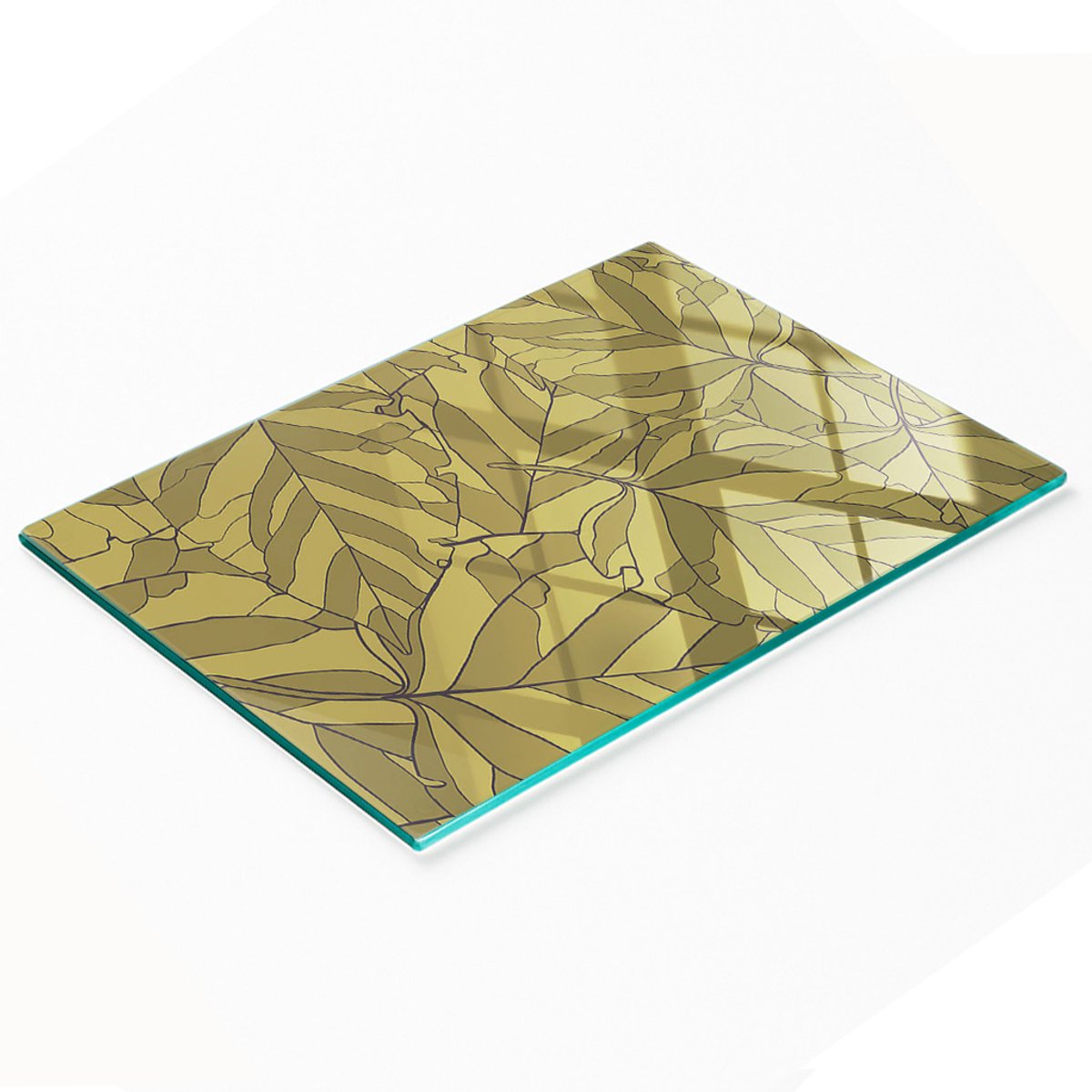 Decoratieve snijplank van gehard glas in de vorm van bladeren, 80x52 cm