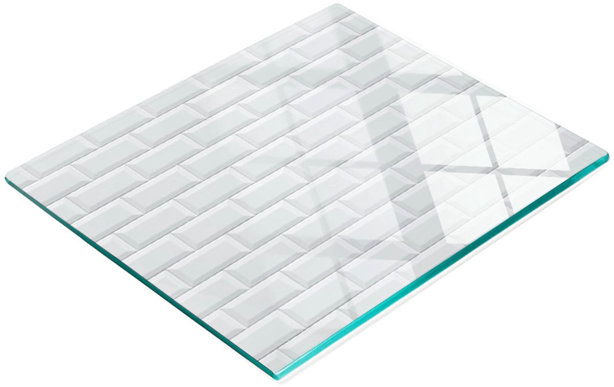 Decoratieve glazen snij- en serveerplank van keramiek, 60x52 cm