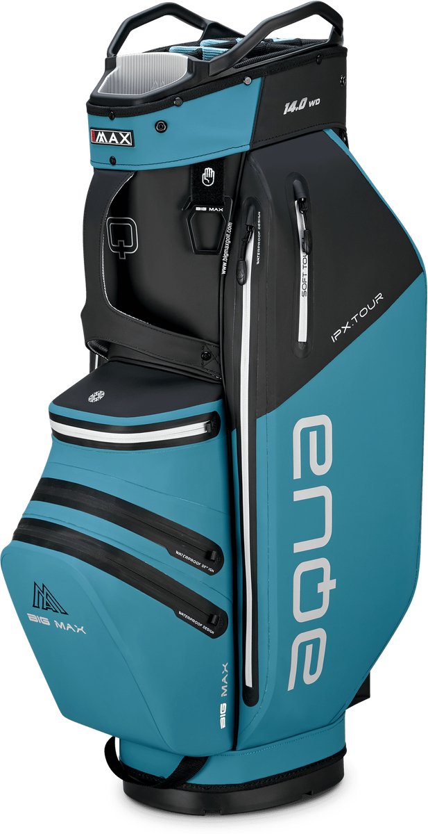 Big Max AQUA IPX Tour - Waterdichte Golftas - Cartbag - Zwart BLAUW