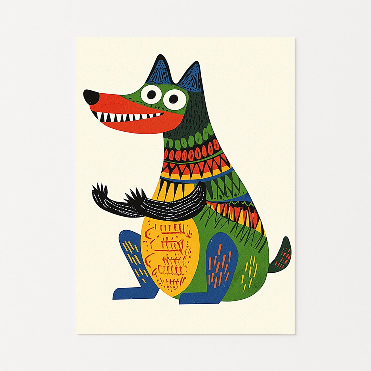 Wolf muurdecoratie - Wanddecoratie modern - Poster slaapkamer - 70x100 cm