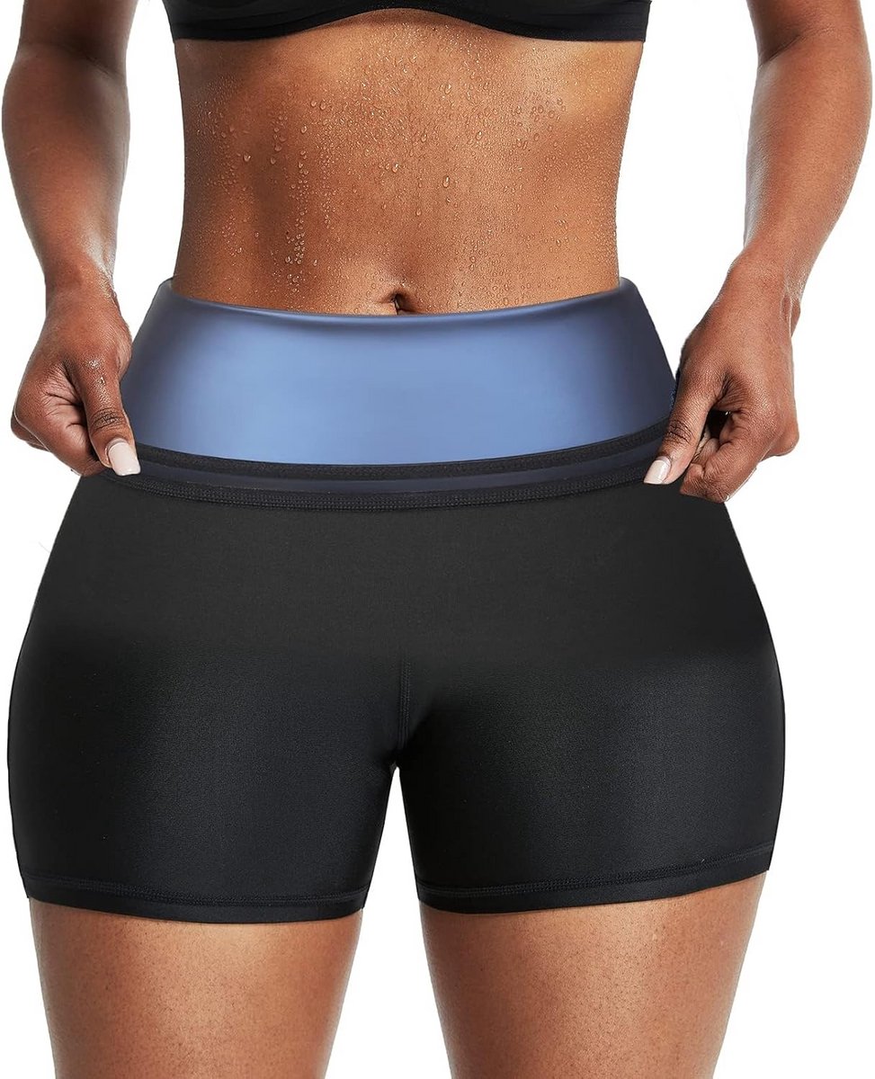 Zweet Sauna Broek voor Dames Compressie Trainingsshorts voor Taille en Buikcontrole