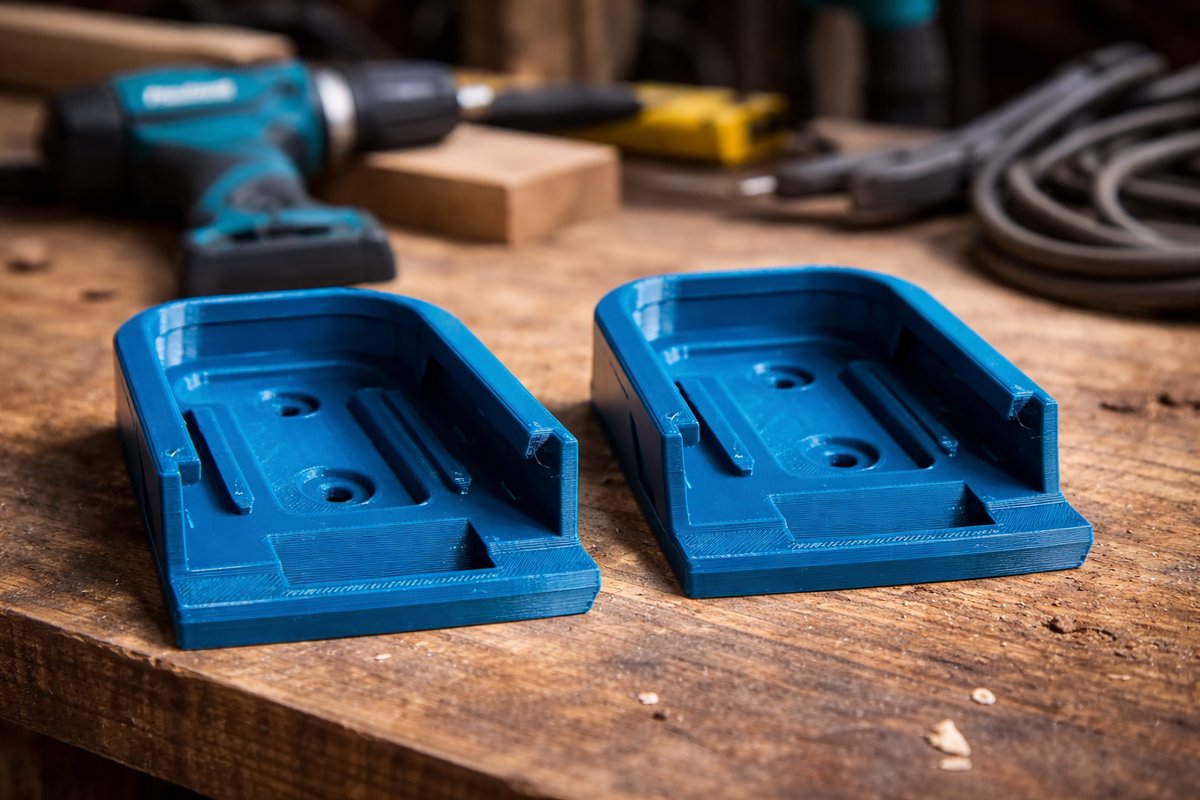 SmarThuis Makita Accessoires - 2x Accu Wandhouder - Stevige Bevestiging - Gemakkelijke Installatie - Ruimtebesparend Ontwerp