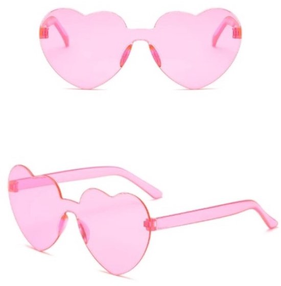 Bril hartjesvorm - Zonnebril - Carnaval - Verkleedkleding - Party glasses - Grappige/gekke bril - Roze - Jonyx — afbeelding 2