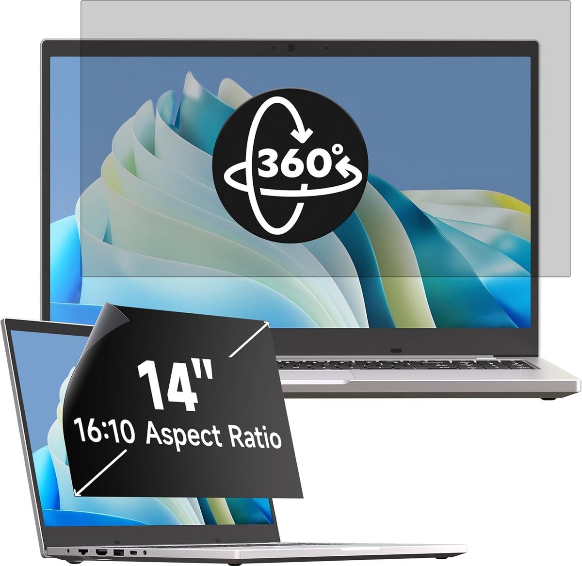 360 Graden Privacyfilter voor 14 Inch Laptop Schermbeschermer Anti-Spy