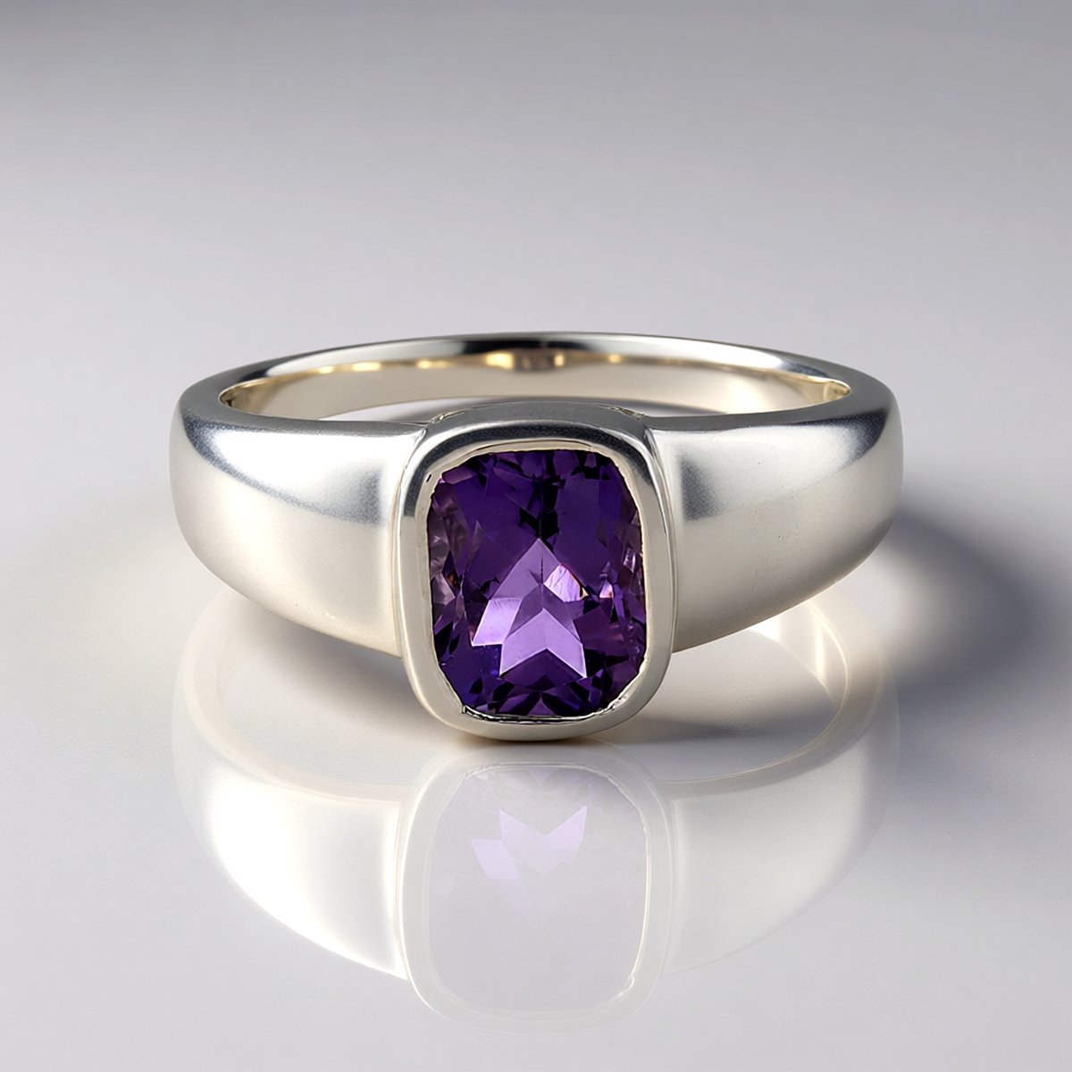 Cavill - Zilveren Ring 925 Sterling Zilver - Platina Coating - 2,98 ct Azuurblauwe Kwarts - Antiek Geslepen Edelsteen - Elegante Damesring
