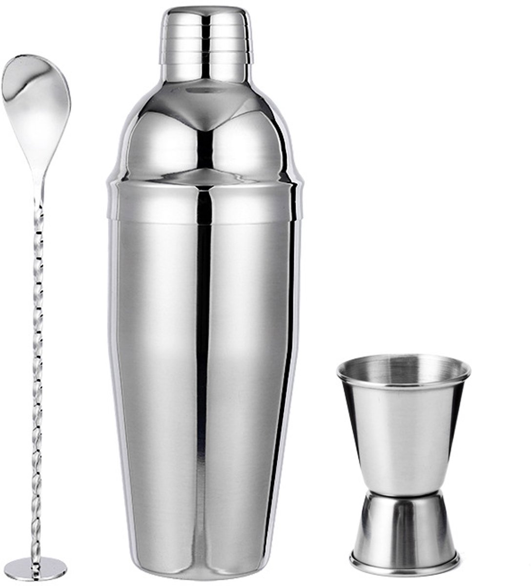 Cocktailset van roestvrij staal, 3-delig, 550 ml