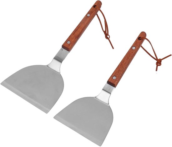 Grande Spatule de Grill en Acier Inoxydable pour BBQ - Spatule Métallique Étroite et Large pour Burgers et Smash Burgers - Spatule à Burgers pour Grill et Plaque de Cuisson - Spatule Durable et Robuste avec Design Plat et de Taille Moyenne