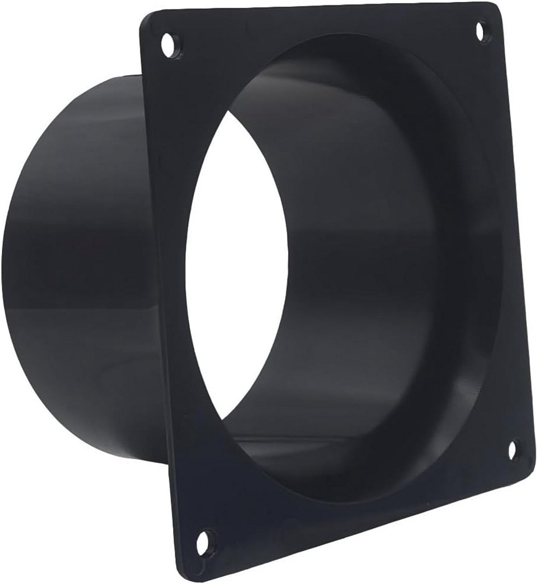 Ronde Ventilatie Aansluiting voor Wandmontage - PVC Buisfitting Zwart 125 mm