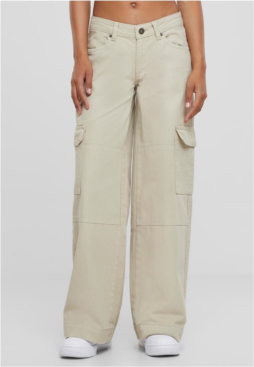 Urban Classics Low Waist Cargobroek Taille 30 inch Gebroken Creme