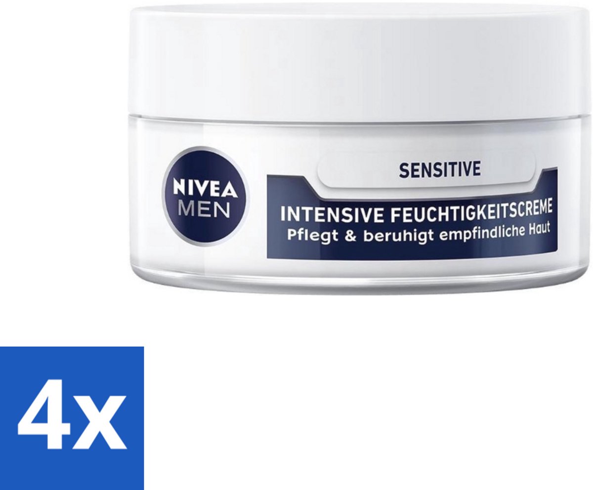 Nivea Men – Gezichtscrème – Sensitive Intensive – 50 ml - Voordeelverpakking - 4 stuks