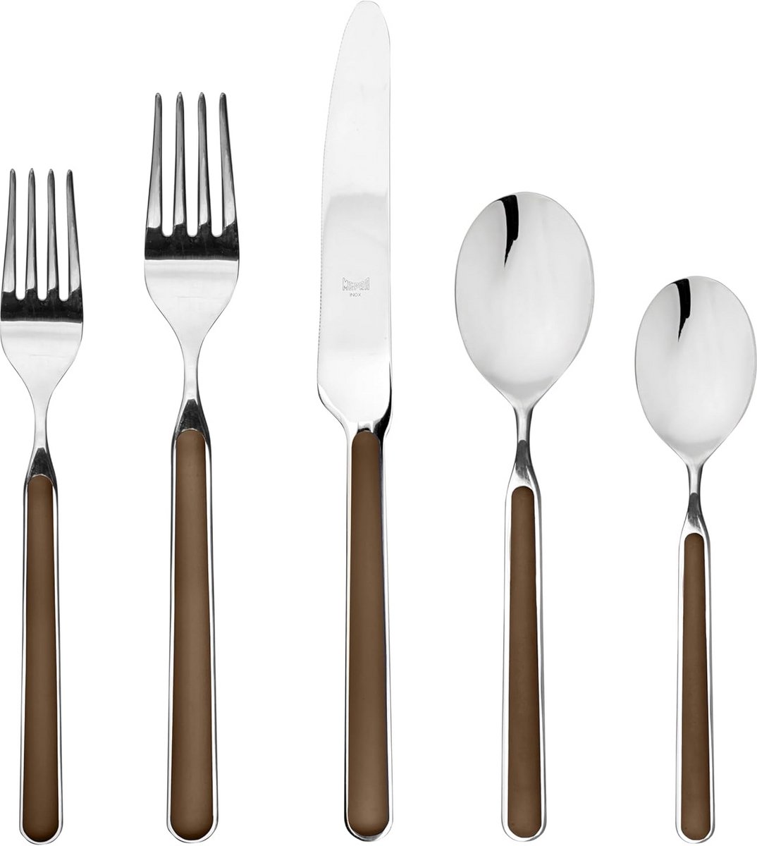 24-delig Stainless Steel Bestekset met Groene Handvatten Voorservies
