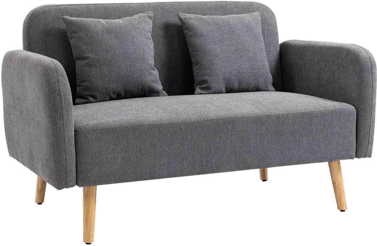 HOMCOM Doppelsofa mit Kissen und Anti-Rutsch Beinen 839-209