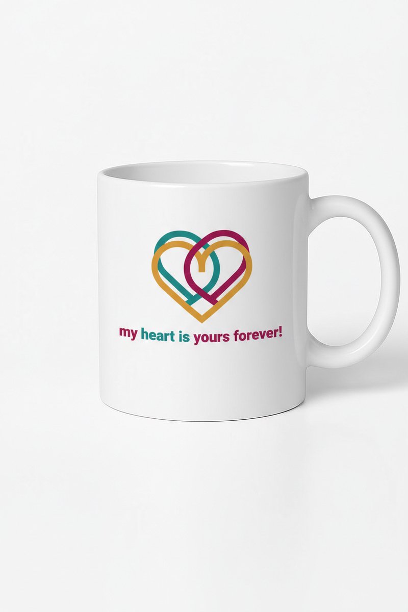 Mok 'My Heart is Yours Forever' - Romantisch Cadeau met Verstrengelde Harten