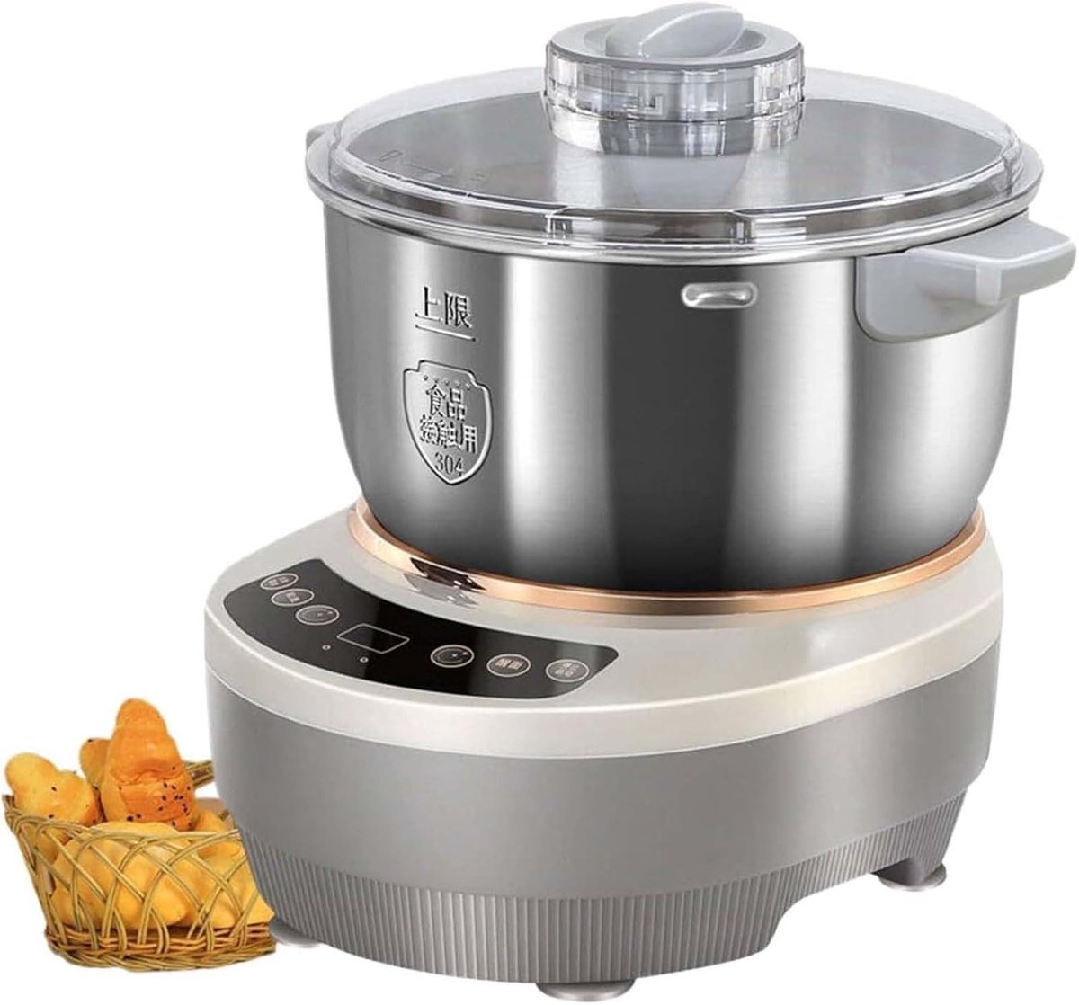 Deegmenger - Keukenmachine - Brood Bakken - Met Fermentatiefunctie - 5L Capaciteit - Grijs