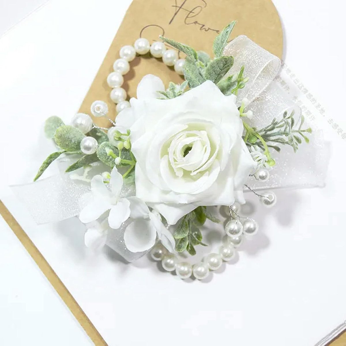 Kunstmatige Rose Bloemen - Bruiloft Corsage - Feestelijke Decoratie - Zijden Materiaal - W