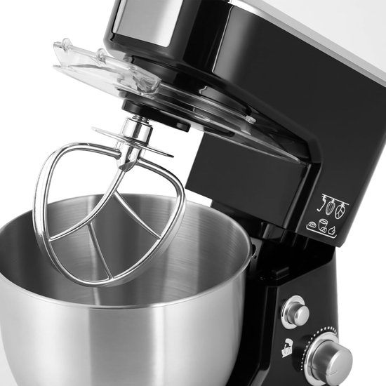 Keukenmachine - Mixer Deegklopper - Bakken en Koken - 3-in-1 Functionaliteit - 5 Liter Kom - Zwart Zilver — afbeelding 4