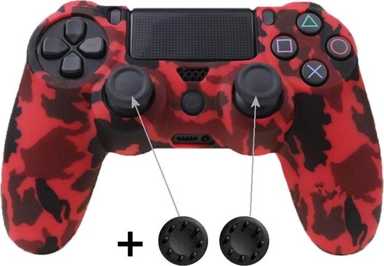 PS4 Controller Skin Siliconen Hoesje inclusief Thumb Grips – Camouflage