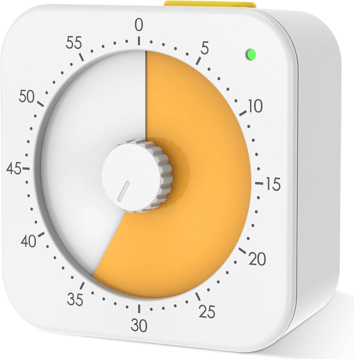 Visuele Timer - Kinder Timer - Tijd Management - Magnetische Achterkant - 8.5 x 8.5 cm - Geel