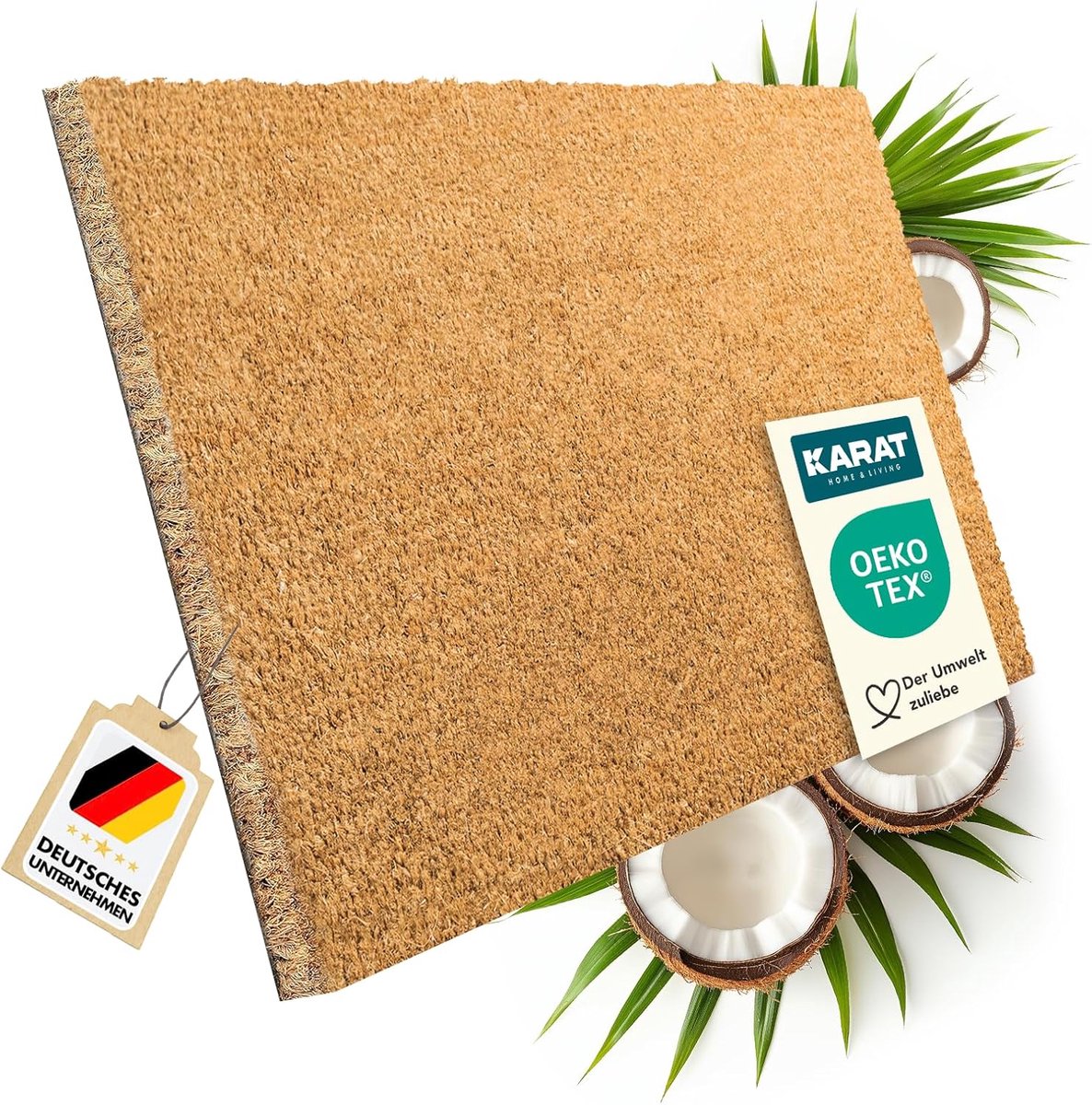 Buitendeurmat Kokos - Entree Tapijt - Vuil Vangen - Antislip Achterkant - 85 x 100 cm - Na
