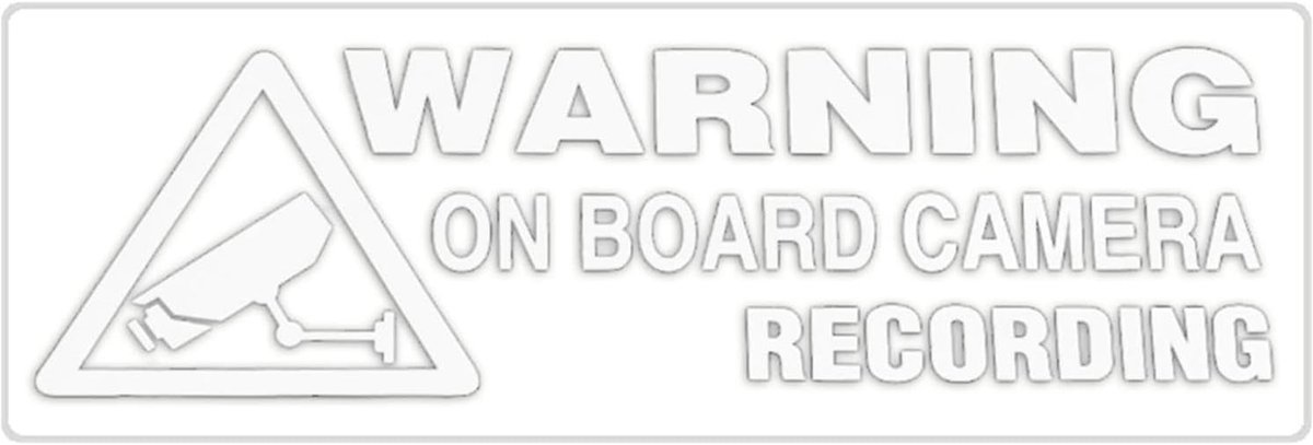 Veiligheidsstickers Voertuigen - Camera Stickers - Duidelijke Waarschuwing - Sterke Hechting Waterdicht - 12 x 4.5 cm - Wit