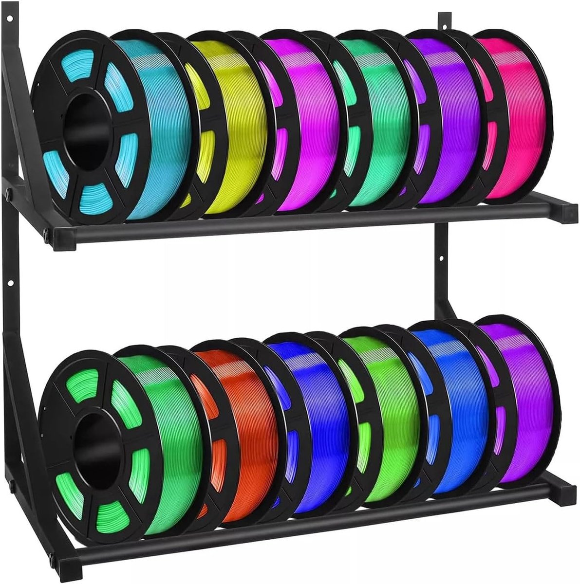 Filament Opbergrek - Spoel Organizer - 3D Printen - Wandmontage Ontwerp - 43x21x40cm - Zwart